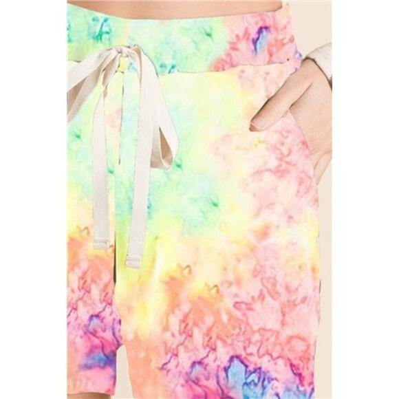 BiBi Tie Dye Soft Knit Casual Shorts‎ - Picture 2 of 3